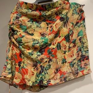 Nanette Lepore flower print silk skirt